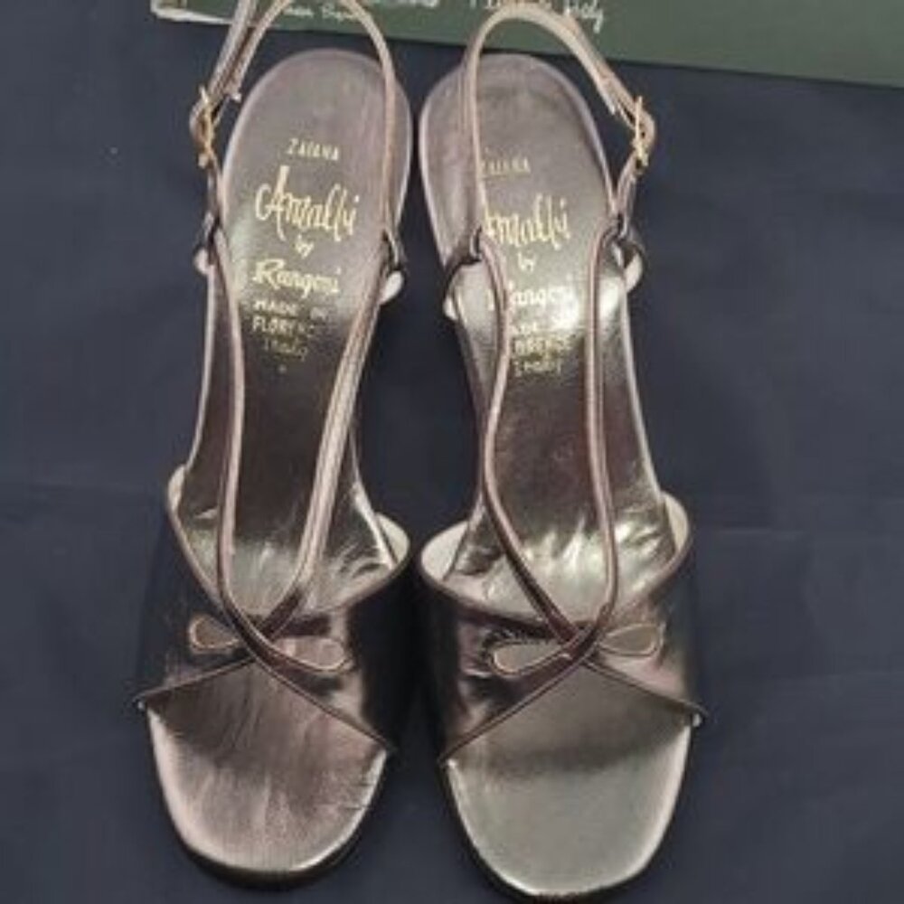 VTG Amalfi by Rangoni Bronze Strappy Heels NIB 7